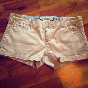 Tan cotton stretch shorts